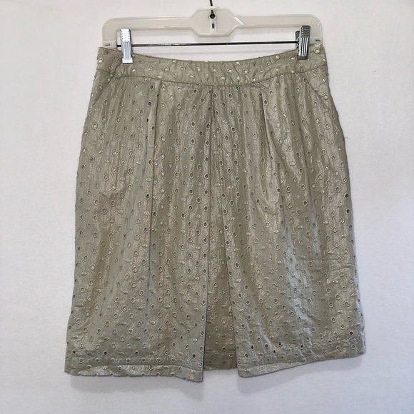 2 for $26 Boden Limited Edition Eyelet Lace Skirt Pleated Iridescent 6 READ - Picture 3 of 11